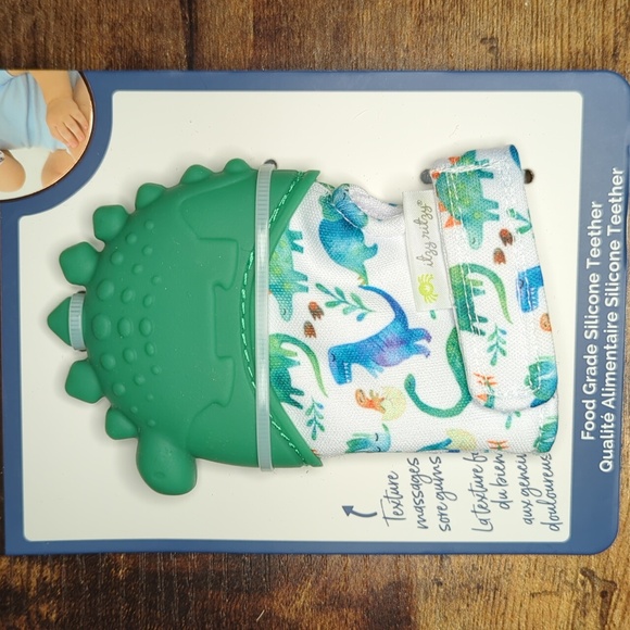 New Itzy Mitzies Teething Mitt- Dinosaur Green - Picture 3 of 5